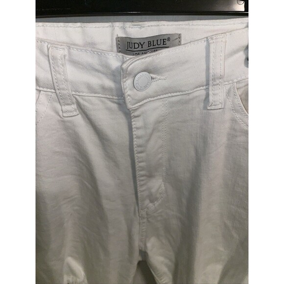 Judy Blue Women’s Distressed Jeans Size 11 30x26 White Party Going Out Skinny - Picture 3 of 12